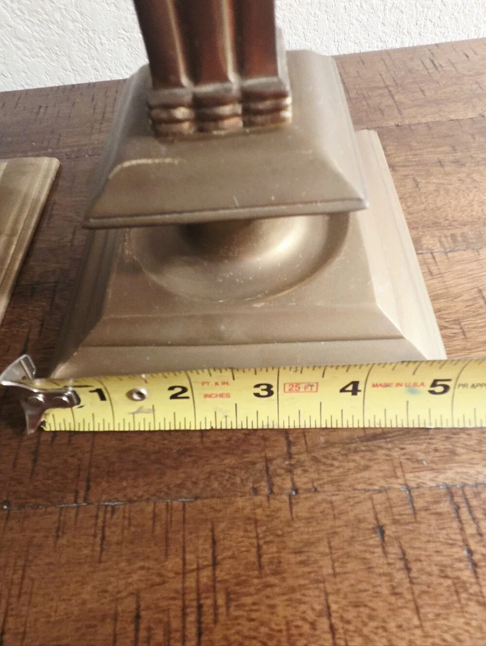 Vintage Pair MMA Metropolitan Museum Brass Art Deco Candlestick Patina